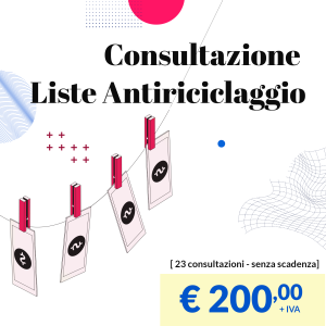 Pacchetto 23 consultazioni liste antiriciclaggio