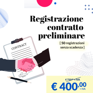 Pacchetto 50 registrazioni telematiche contratti preliminari